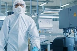 generic person in generic cleanroom