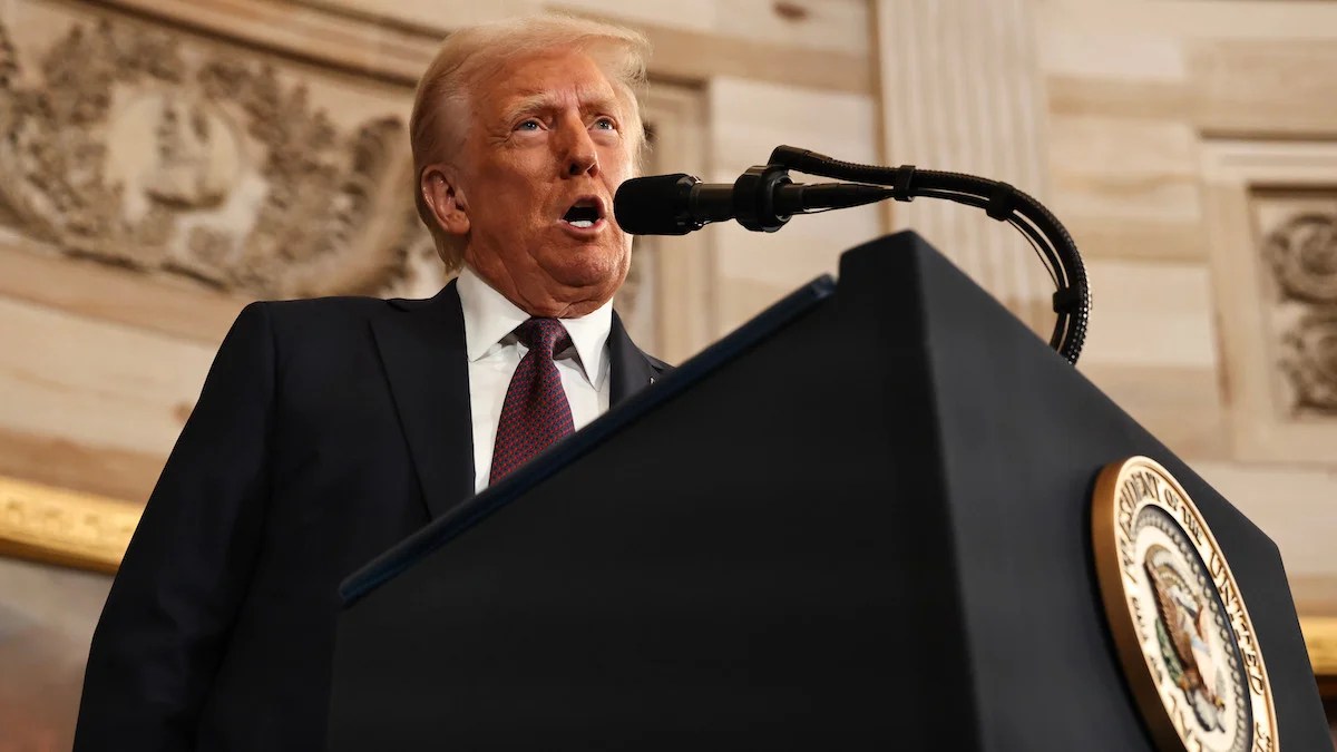 Donald Trump speaks at his Jan. 20, 2025, Inauguration (Credit: Chip Somodevilla/Getty Images)