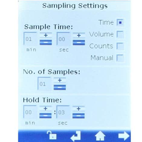 handheld particle counter screen