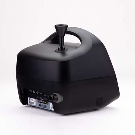 Portable particle counter back view